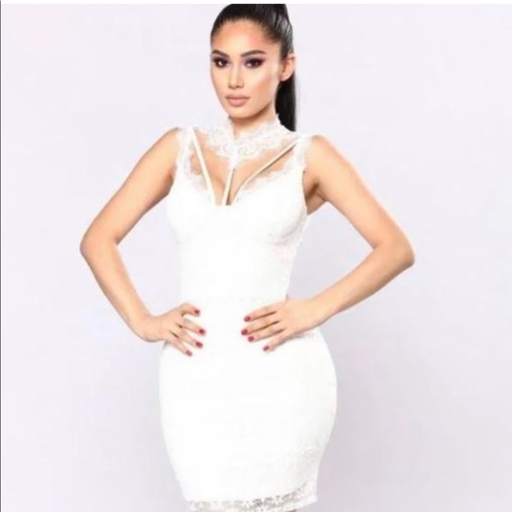 Fashion Nova - Without A Doubt white lace dress